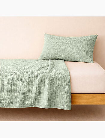 Drap Plat en Gaze de Coton Bio Blanc