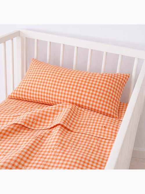 Drap Plat en Gaze de Coton Bio Vichy - Kiabi