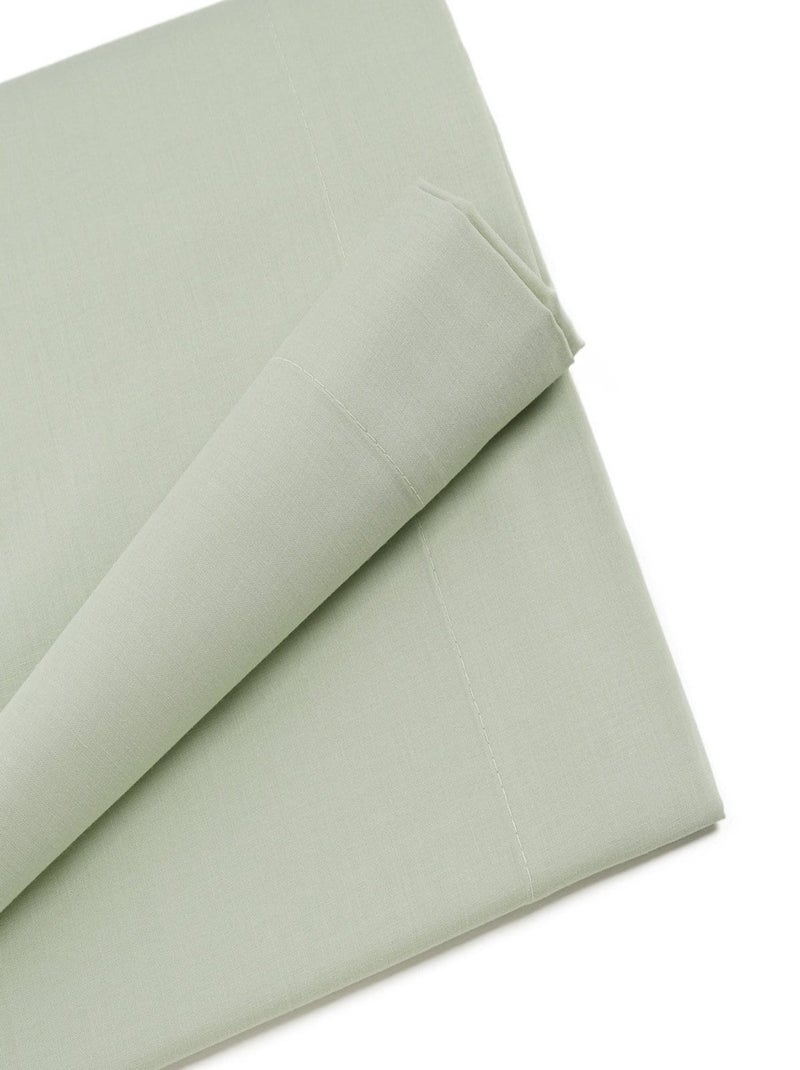 Drap plat en mélange 57 fils AISANCE Vert tilleul - Kiabi