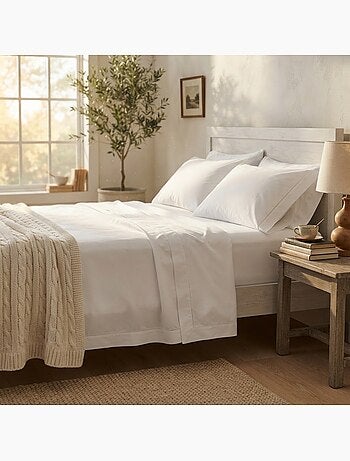 Drap plat en percale de coton confort