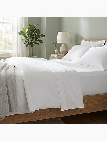 Drap plat en percale de coton confort