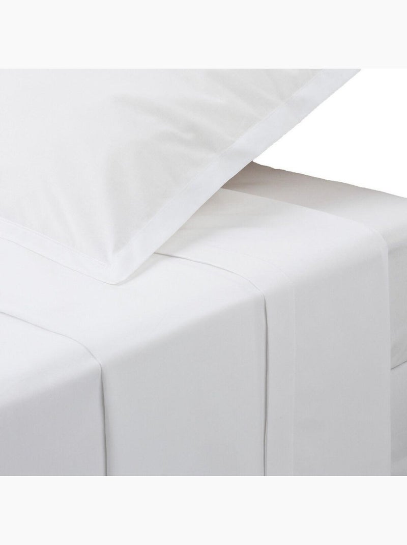 Drap plat en percale de coton confort Blanc - Kiabi