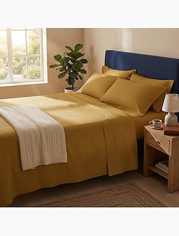 Drap plat en percale de coton confort