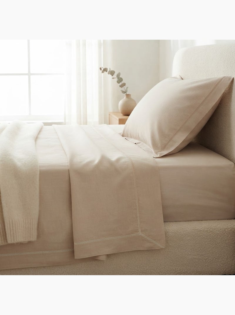 Drap plat en percale de coton confort Lin - Kiabi