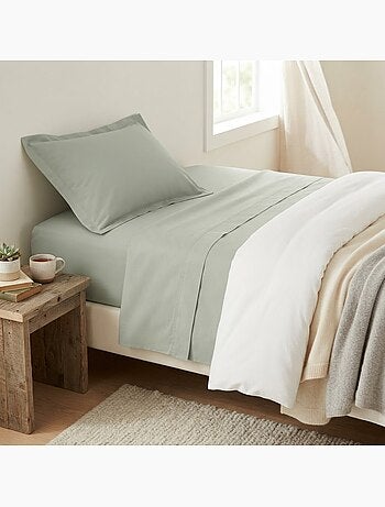 Drap plat en percale de coton confort