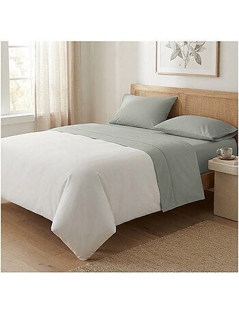 Drap plat en percale de coton confort