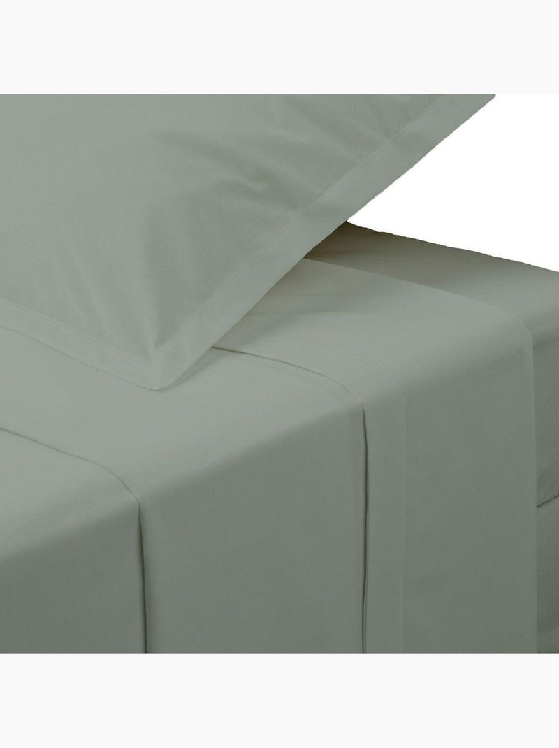 Drap plat en percale de coton confort Vert tilleul - Kiabi