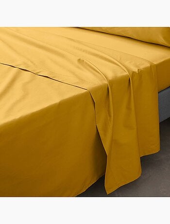 Drap plat en percale de coton Terracotta