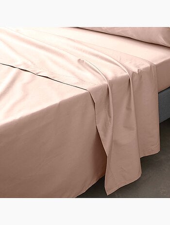 Drap plat en percale de coton Terracotta