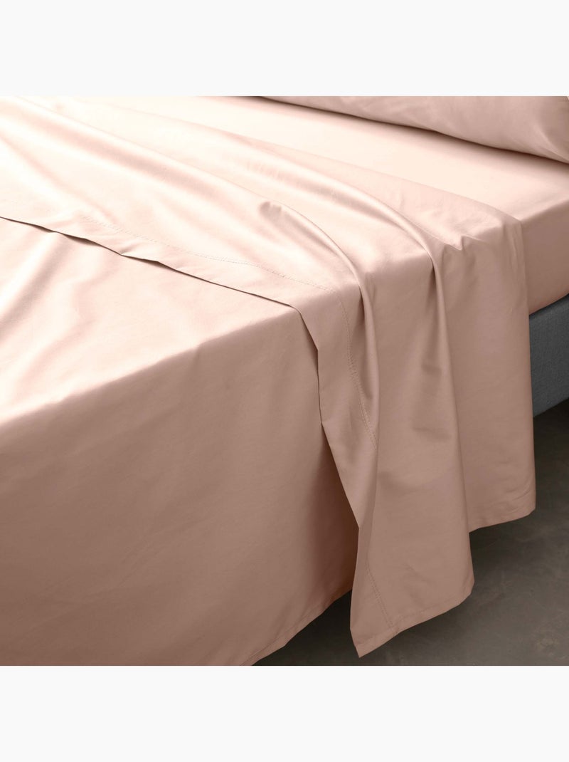 Drap plat en percale de coton Terracotta Rose - Kiabi