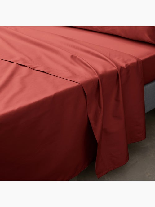 Drap plat en percale de coton Terracotta - Kiabi