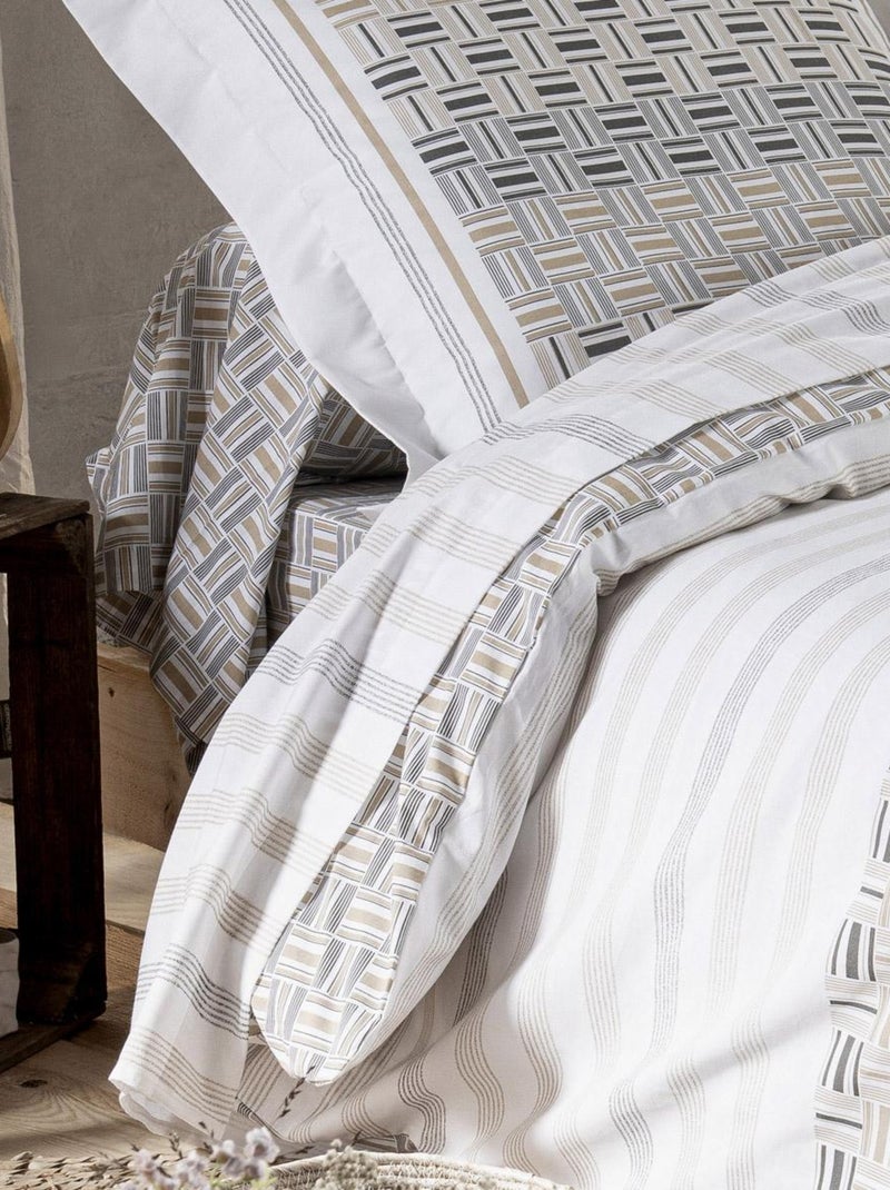 Drap plat esprit campagne chic Gris clair - Kiabi