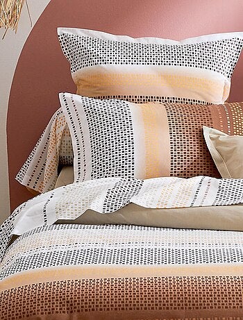 Drap plat esprit géométrique en coton