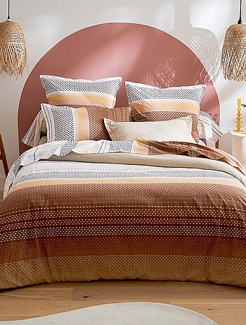 Drap plat esprit géométrique en coton