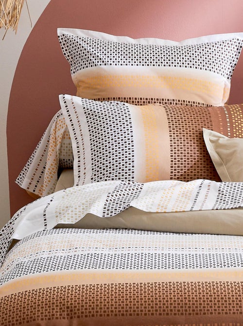 Drap plat esprit géométrique en coton - Kiabi
