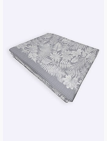 Drap plat flanelle coton imprimé végétal - Afibel