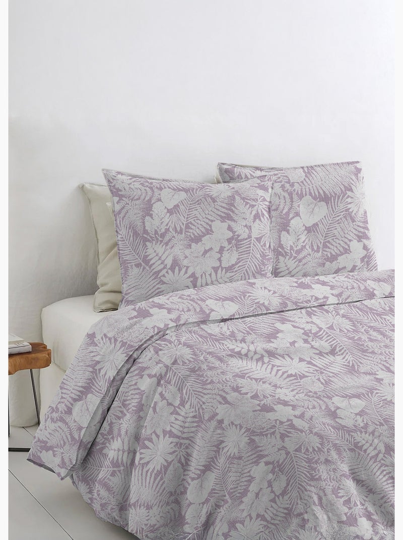 Drap plat flanelle coton imprimé végétal - Afibel Rose - Kiabi