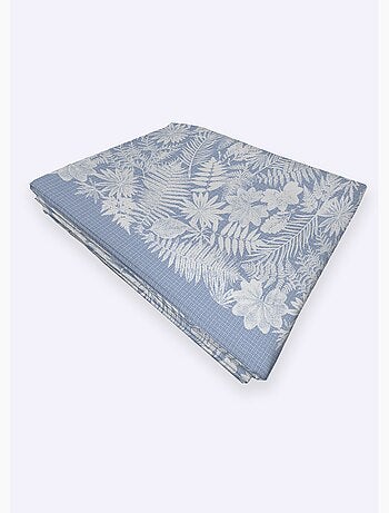 Drap plat flanelle coton imprimé végétal