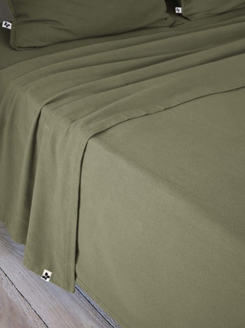 Drap plat flanelle unie - Kiabi