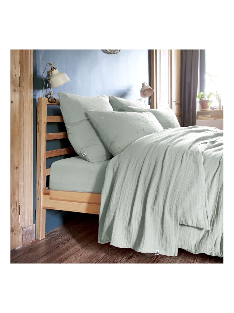 Drap plat gaze de coton Gaïa Bleu clair - Kiabi