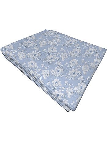 Drap plat imprimé fleurs flanelle coton - Afibel