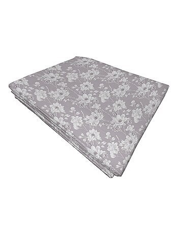 Drap plat imprimé fleurs flanelle coton - Afibel