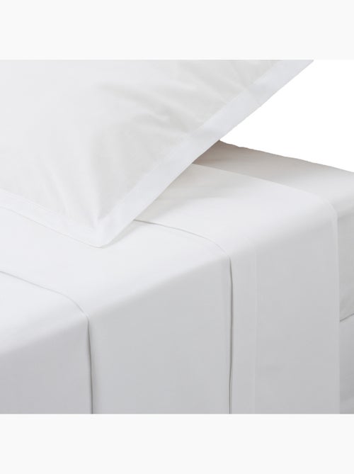 Drap plat "Landiha" percale blanc 180x290cm - Kiabi