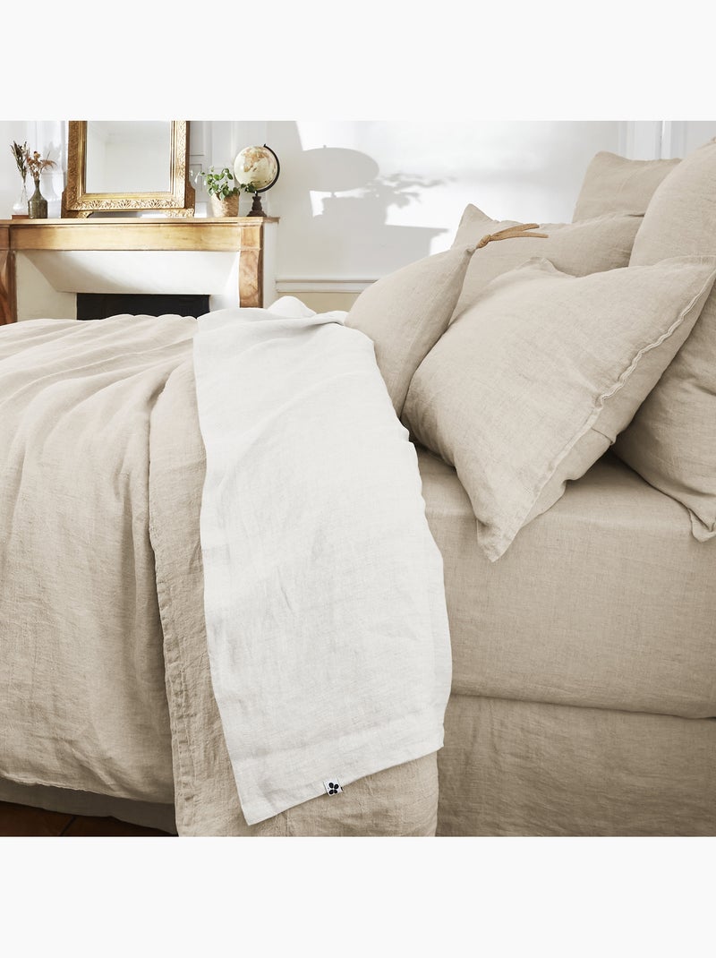 Drap plat – Lin lavé Français - SOLINE Blanc - Kiabi