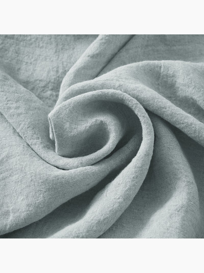 Drap plat – Lin lavé Français - SOLINE Bleu - Kiabi