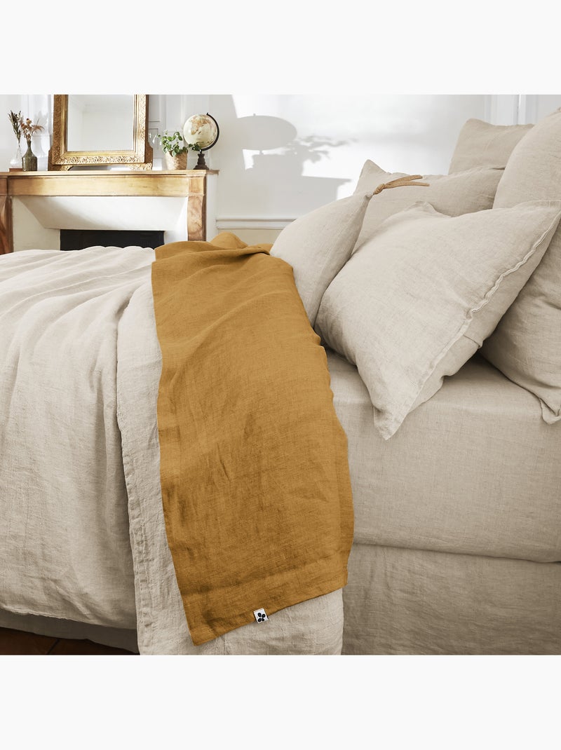Drap plat – Lin lavé Français - SOLINE Marron - Kiabi