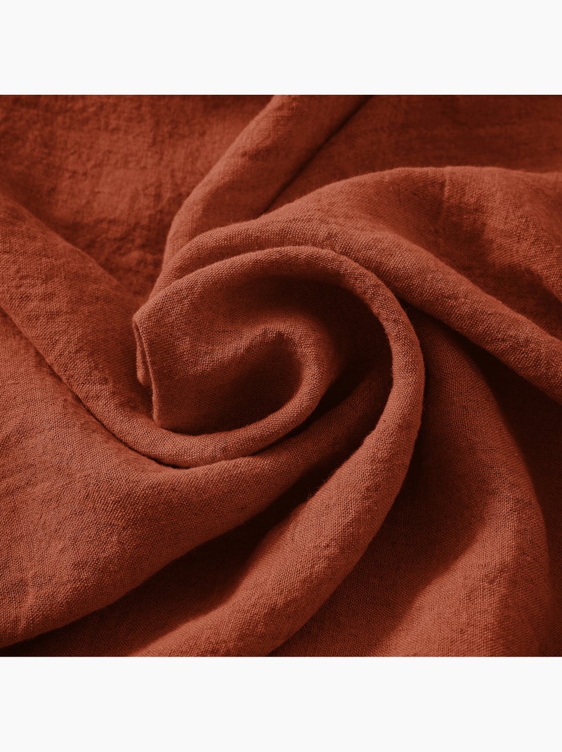 Drap plat – Lin lavé Français - SOLINE Orange - Kiabi