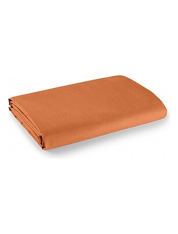 Drap plat Orange 180 x 290 cm pour lit 1 place 100% coton/57 fils/cm² - Kiabi