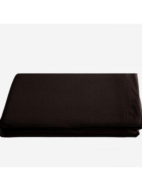 Drap plat Palace pur coton teint lavé, 63 fils/cm² Vent du sud - Palace Café - 240 x 290 cm pour lit - Kiabi