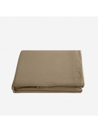 Drap plat Palace pur coton teint lavé, 63 fils/cm² Vent du sud - Palace Camel - 270 x 290 cm pour li