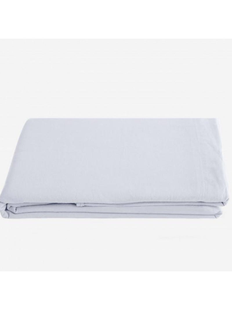 Drap plat Palace pur coton teint lavé, 63 fils/cm² Vent du sud Blanc cassé - Kiabi