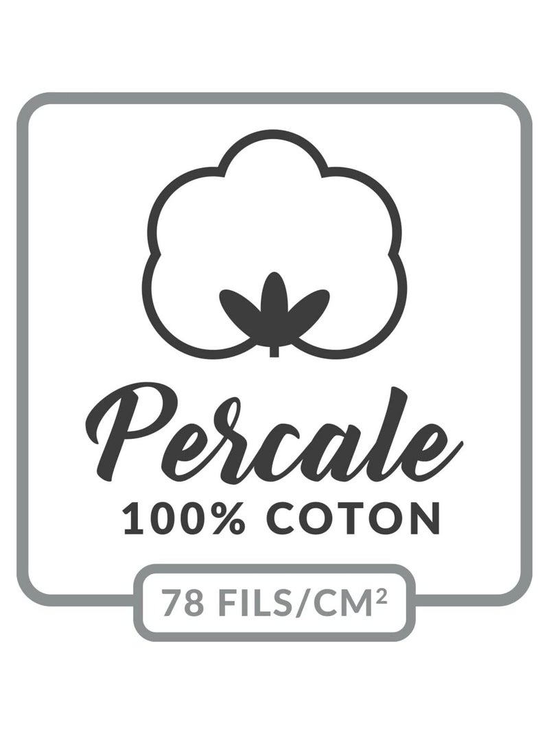 Drap Plat Percale de Coton 78fils LIA PROMO LINGE Terracotta - Kiabi
