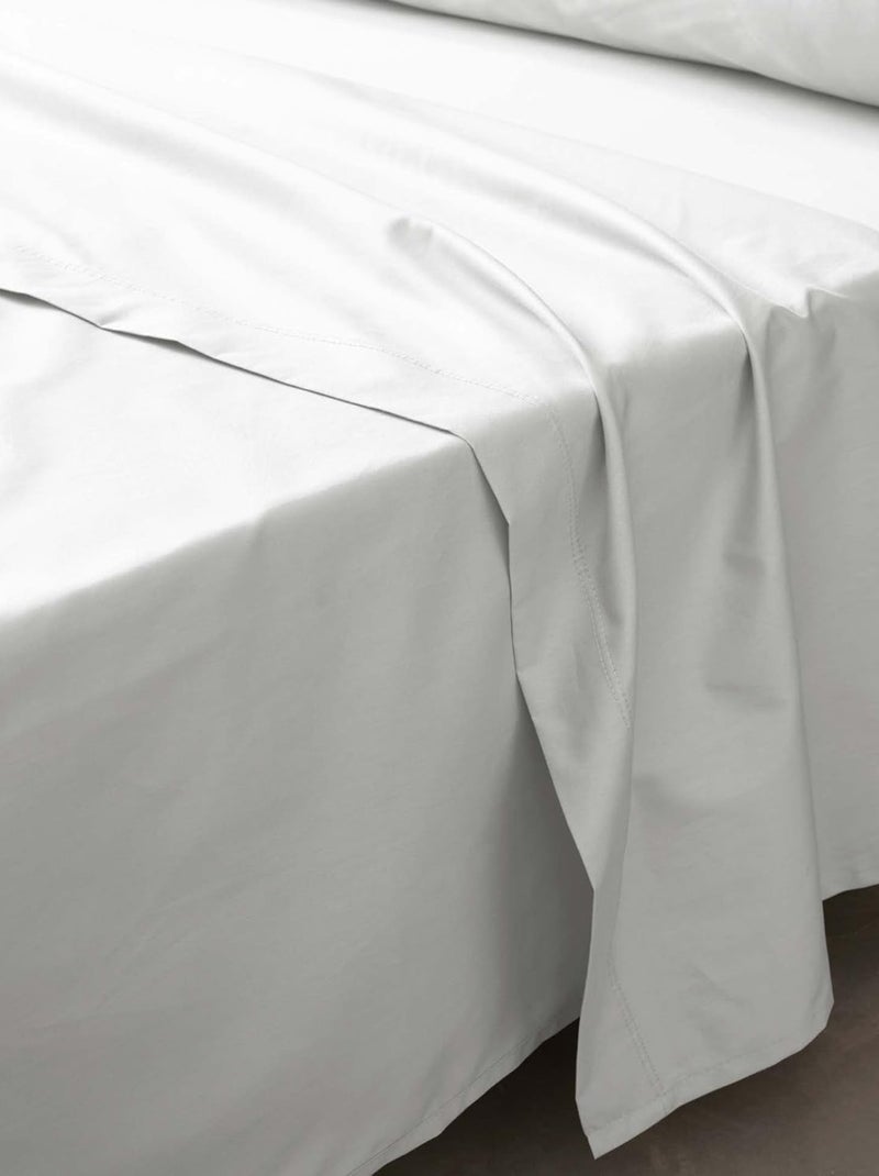 Drap Plat Percale de Coton 78fils Percale PROMO LINGE Blanc - Kiabi