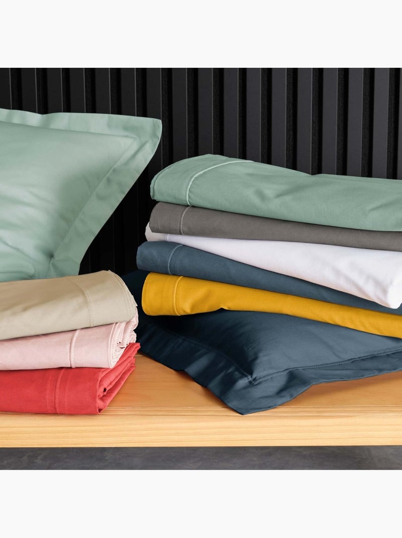 Drap Plat Percale de Coton 78fils PERCALINE Douceur d'Intérieur Bleu nuit - Kiabi