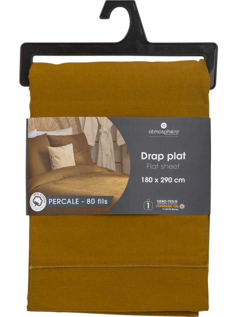Drap plat percale de coton LANDIHA Bronze - Kiabi