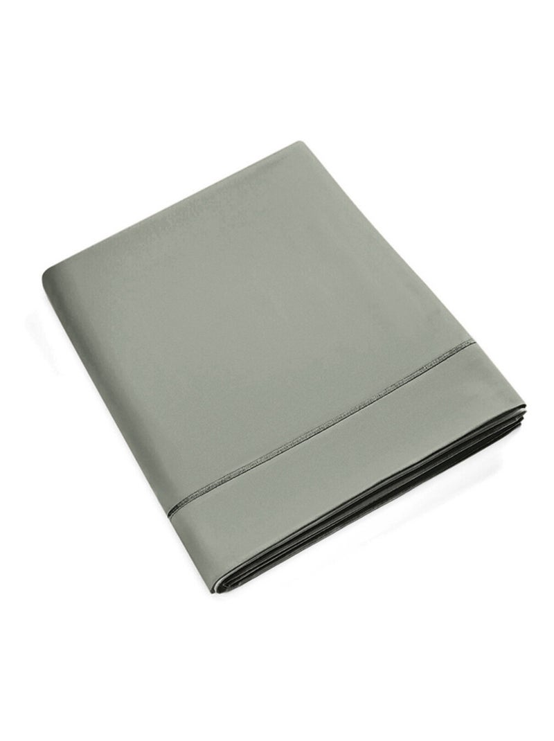 Drap plat percale de coton peigné "Julian" toutes dimensions Coton Pur - Julian Ardoise - 240 x 300 Gris foncé - Kiabi