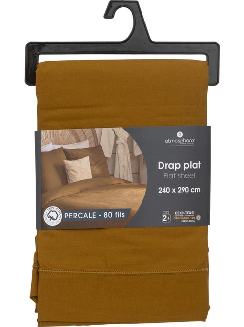 Drap plat percale mordoré 180x290cm - Kiabi