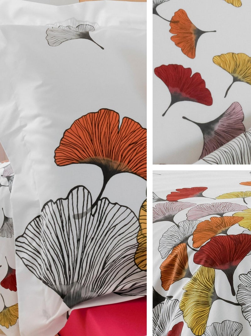 Drap plat percale pur coton GINKGO Rose - Kiabi