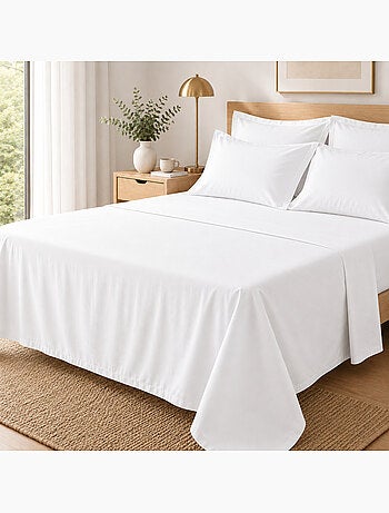 Drap Plat Percale – Pur Coton Peigné Longues Fibres 80 Fils/cm²