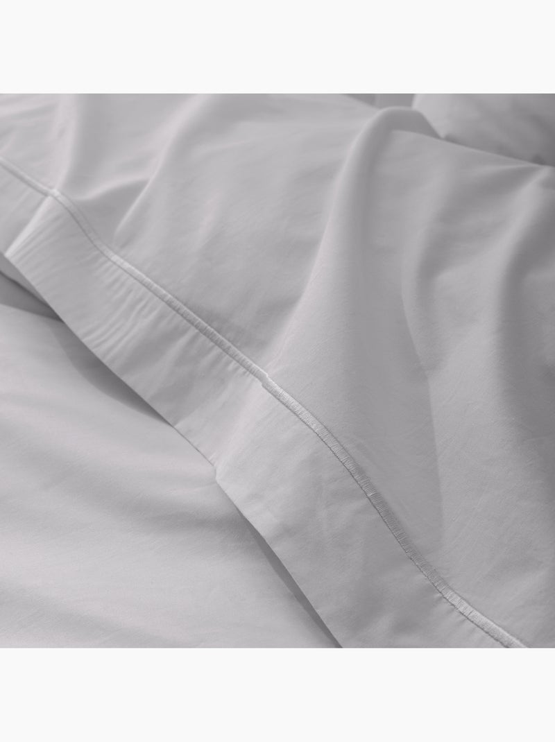 Drap Plat Percale – Pur Coton Peigné Longues Fibres 80 Fils/cm² Gris perle - Kiabi