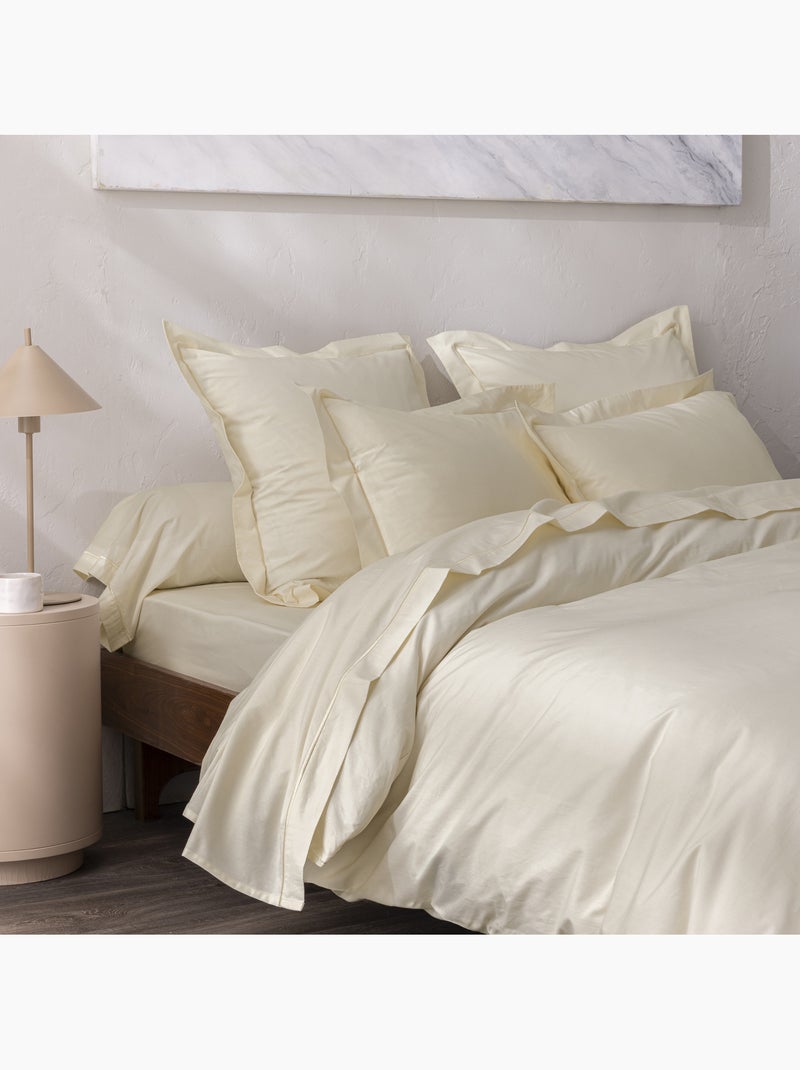 Drap Plat Percale – Pur Coton Peigné Longues Fibres 80 Fils/cm² Ivoire - Kiabi