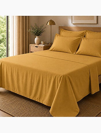 Drap Plat Percale – Pur Coton Peigné Longues Fibres 80 Fils/cm²