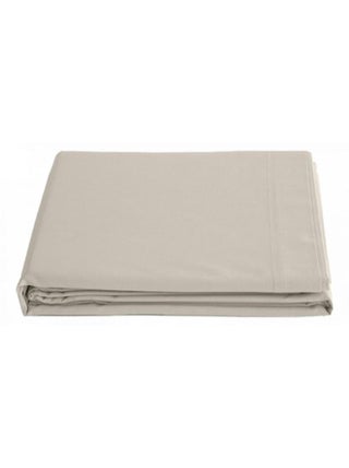 Drap plat percale pur coton peigné longues fibres 80 fils/cm² Vent du sud - Ivoire - 240 x 300 cm po