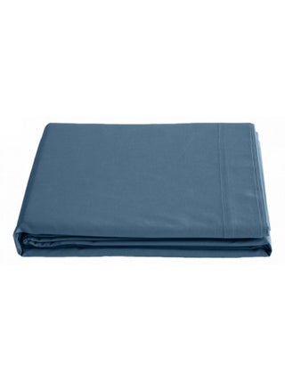 Drap plat percale pur coton peigné longues fibres 80 fils/cm² Vent du sud - Marine - 270 x 300 cm po