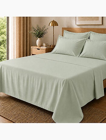 Drap Plat Percale – Pur Coton Peigné Longues Fibres 80 Fils/cm²