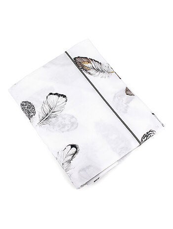 Drap plat percale pur coton PLUMES